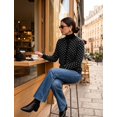 thumbnail image 5 of NAYTOAO Women's Polka Dot Cardigan Sweater, Crew Neck Button Down Long Sleeve Knit Open Front Casual Outerwear for Fall Winter, 5 of 8