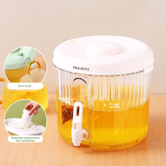 Kdkad Plastic Drink Dispenser with Spigot,1 Gallon Large Capacity Beverage Dispenser Cold Water Jug Drink Dispenser for Iced Tea,Lemonade,Fridge,Bar,Party