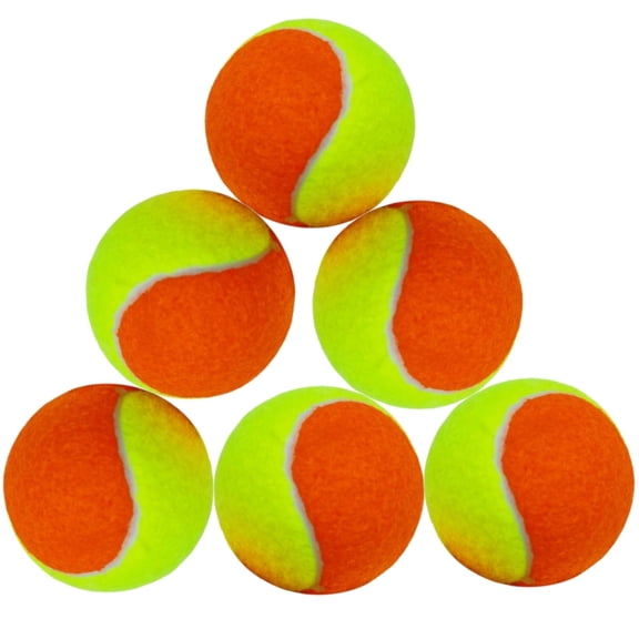 6 Pcs Two-Tone Tennis Balls, High Elasticity, New Rubber Core, 2.5-2.6 in, Long-lasting Felt, Training, Playing, Pet Toy