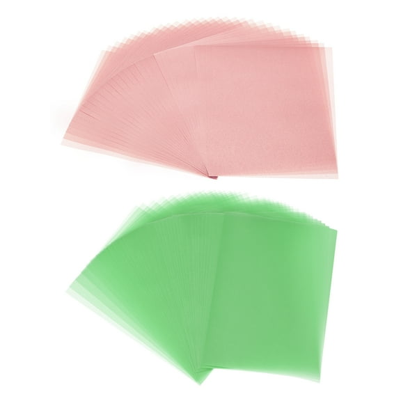 Uxcell 60 Sheets Vellum Paper 8.5 x 10.98 inch, Printable Translucent Paper for Invitations Green, Pink