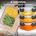 thumbnail image 3 of SELECTSHOP Set De 10 Recipientes De Vidrio Herm&eacute;ticos Contenedores Para Almacenamiento De Alimentos Con Tapas De Cierre F&aacute;cil y a Prueba De Fugas Toppers Microondas y Horno (10 P, 3 of 9
