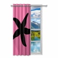 thumbnail image 2 of MKHERT Funny Starfish Charactersea Star Blackout Window Curtain Drapes Bedroom Living Room Kitchen Curtains 52x84 inch, 2 of 2