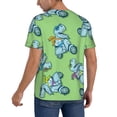 thumbnail image 2 of Zufioo Motorcycle Riding Dinosaur Print Men's Baseball Short Sleeve, Moisture Wicking Button-Down Hip Hop Tee-Large, 2 of 7