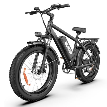 Large Frame Electric Bike for Adults - 26" Ebike, 48V 15.6AH UL 2849 Battery, 28MPH, Front Suspension, Adjustable Seat, 330lbs Capacity, Black