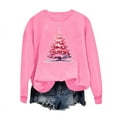 thumbnail image 5 of Women’s Long Sleeve Christmas Sweatshirt with Xmas Tree Print Loose Fit Crewneck Pullover Casual Holiday Top for Fall and Winter 2025 Festive Outfit, 5 of 6