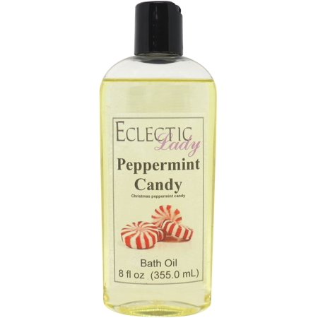 Peppermint Candy Bath Oil - Scented Body Oil - Relaxing & Moisturizing Bathing Oil - Fragrance Body Oil For Dry & Rough Sensitive Skin - 8 oz