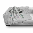 thumbnail image 3 of Indie Soft Flannel Fleece Throw Blanket, Boho Style Arrows Triangle Shape Dream Hand Writing Feathers, Cozy Plush for Indoor and Outdoor Use, 50" x 60", Black White Pink, by Ambesonne, 3 of 6