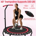 thumbnail image 3 of Jump Into Fun 40" Rebounder Trampoline for Adults, 330LBS Foldable Fitness Trampoline with Bungees, Adjustable Handlebar, Noise-free Exercise Rebounder for Indoor Workout, 3 of 9