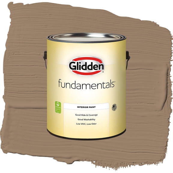 Glidden Fundamentals Chocolate Moment Flat Interior Paint and Primer, 1 Gallon