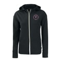 thumbnail image 2 of Women's-Cutter & Buck  Black Inter Miami CF Daybreak Eco Recycled Full-Zip Hoodie, 2 of 3