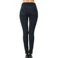 thumbnail image 3 of Wax Women's High-Rise Push-Up 3-Button Skinny Jeans DARK-9, 3 of 4