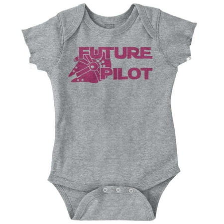 

Future Pilot Dark Galaxy Spacecraft Newborn Baby Boy Girl Romper Brisco Brands