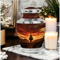 thumbnail image 4 of Cowboy Urn - Cremation Keepsakes For Ashes - Large Urns For Human Ashes Adult Male - Burial Urn For Adult Human Ashes - Keepsake Urn For Human Ashes - Urn For Ashes (Combo - 10" & 3", 5 Pcs), 4 of 5