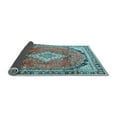 thumbnail image 2 of Ahgly Company Indoor Round Medallion Light Blue Traditional Area Rugs, 4' Round, 2 of 4