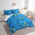 thumbnail image 3 of Homewish Rugby Gamer 7-Piece Twin Bedding Sets,Football Sports Game Bedding Comforter Set,Yellow Blue Black Sheet Sets For Kids,Super Cozy Room Decor Reversible, 3 of 8