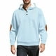 thumbnail image 2 of pstuiky camisas de manga larga para hombre, Blusa informal y moderna de color liso con capucha y botones de manga larga para hombre salir tops xl, 2 of 8