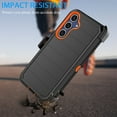 thumbnail image 2 of For Samsung Galaxy S25 FE Case with Built-in Screen Protector and Holster Belt Clip, Military Grade Protection Shockproof Heavy Duty Rugged Kickstand Phone Cover for Galaxy S25 FE Case - Orange, 2 of 9