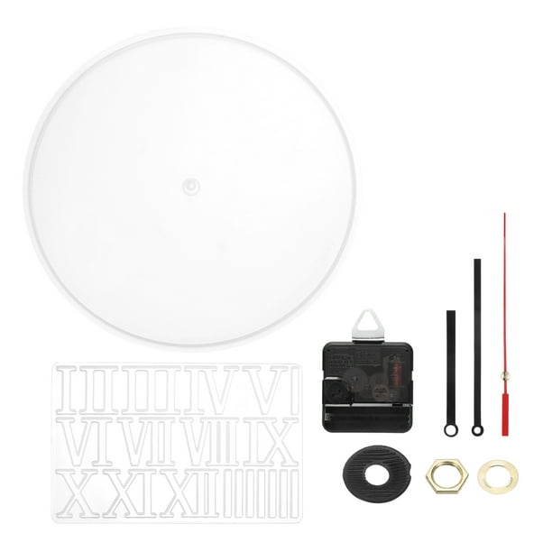 Moldes de reloj de resina Uxcell con movimiento, molde de silicona de 10.6" con números romanos, pequeños moldes de epoxi para decoración de arte en pared y manualidades DIY (Negro)