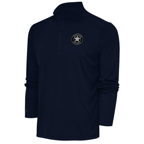 Men's Antigua Navy Houston Astros Metallic Tribute Quarter-Zip Top