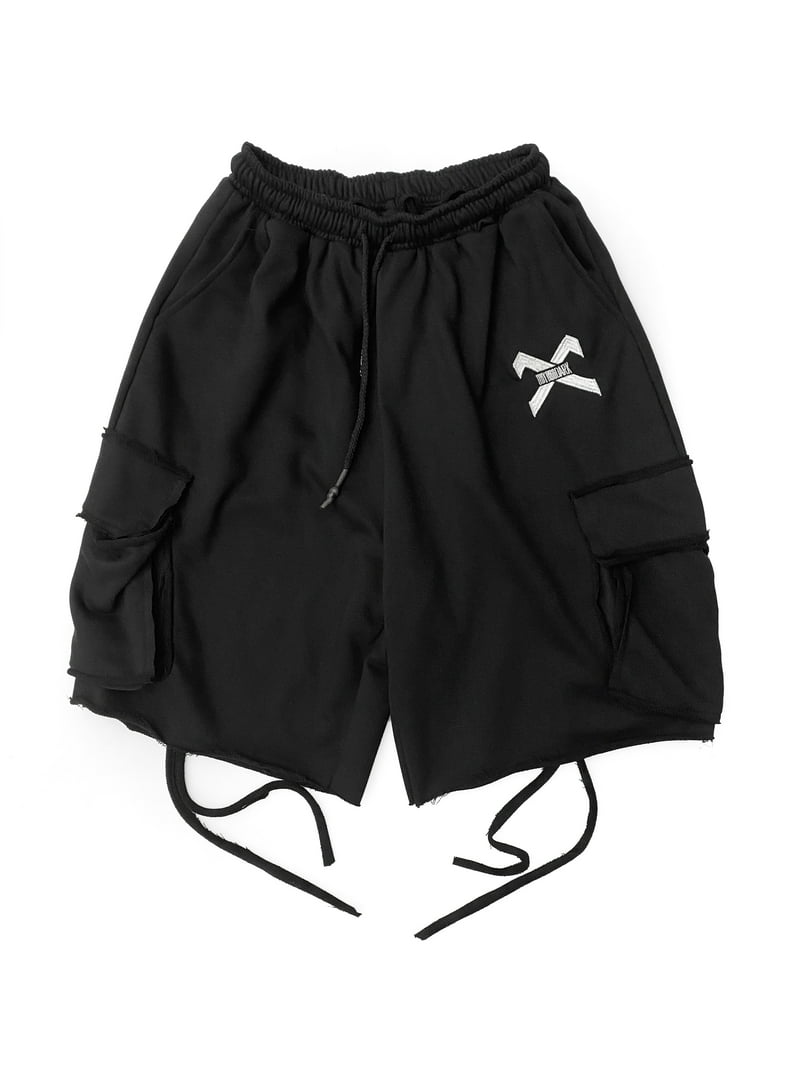 Techwear Streetwear Shorts for Men Industrial Japanese Kanji