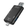 thumbnail image 1 of TF/SD Card Reader，3-in-1 Memory Card Reader with Tri-Connectors, USB 2.0 Card Reader Adapter,Compatible with Windows,Mac OS ,Linux, Android, 1 of 9