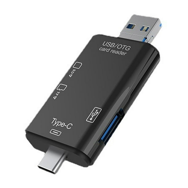 Lector de tarjetas TF/SD, lector de tarjetas de memoria 3 en 1 con tres conectores, adaptador de lector de tarjetas USB 2.0, compatible con Windows, Mac OS, Linux, Android Vhermosa 223166-1