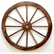 BestGiftEver Rustic 24 Inch Wood Wagon Wheel Decor - Vintage Style for Western Home, Old Wagon Wheel Outdoor Display, Western Home Decor Accents