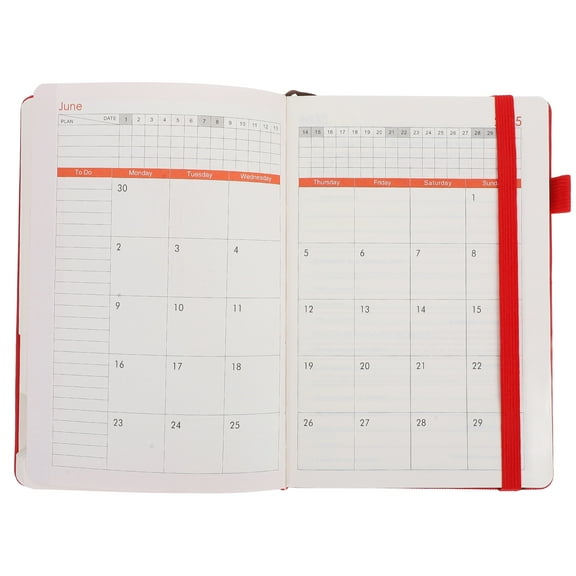 Masteelf Everything Planner with Ample Writing Space for Organizing Daily Weekly Monthly Schedules on Sturdy Paper Red Portable Size