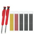thumbnail image 1 of Portable Woodworking Pencil Carpenter Pencil Mechanical Pencil Deep Hole Marker Drawing Marker with Sharpener Suitable for Construction Decoration Scriber, 1 of 8