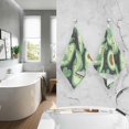 thumbnail image 5 of Coolnut Hand Towels Kawaii Avocado Patterned 2 PCS, Cotton Bath Towel for Drying Face Hands Body Decorative Water Absorbent Lightweight Towels for Bathroom Ktichen Travel Gym, 16"x28", 5 of 6