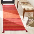 thumbnail image 2 of SAFAVIEH Montauk Ben Striped Soft Braided Cotton Runner Rug, Orange/Red, 2'6" x 6', 2 of 8