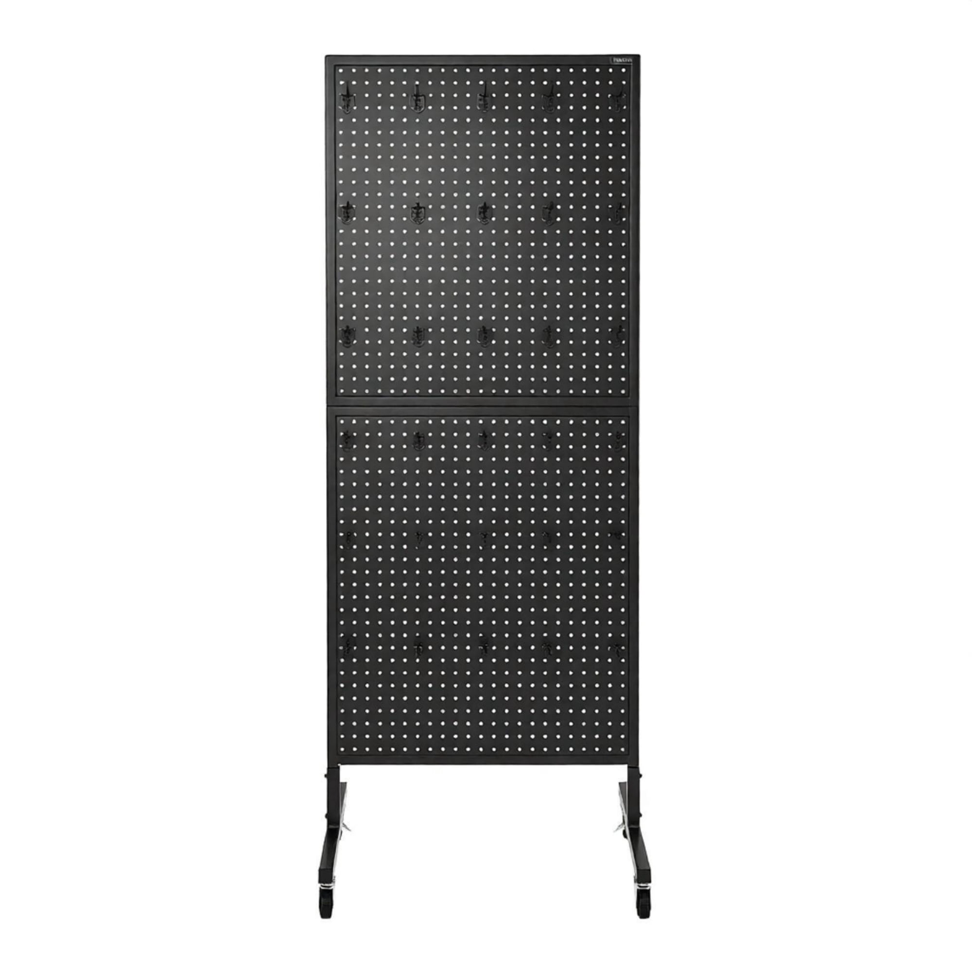 23.6 x 63 in Standing Pegboard Display Stand, with 30 Hooks for Grocery & Jewelry Shop