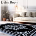 thumbnail image 2 of ODIKA 8'x10' Machine Washable Non-Slip Area Rug, Vintage Medallion Plush with Classic Style Motifs High Traffic Rug with Pad, Black, 594057, 2 of 8