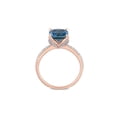 thumbnail image 5 of 2.60 Carat (Ctw) London Blue Topaz Ring in 10K Rose Pink Gold with Accent Diamonds, 5 of 6