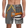 thumbnail image 2 of Picia I Like Big Digger pattern Mens Swim Trunks with Compression Liner Stretch Beach Shorts Quick Dry with Zipper Pockets No-Chafing Board Shorts-Small, 2 of 9
