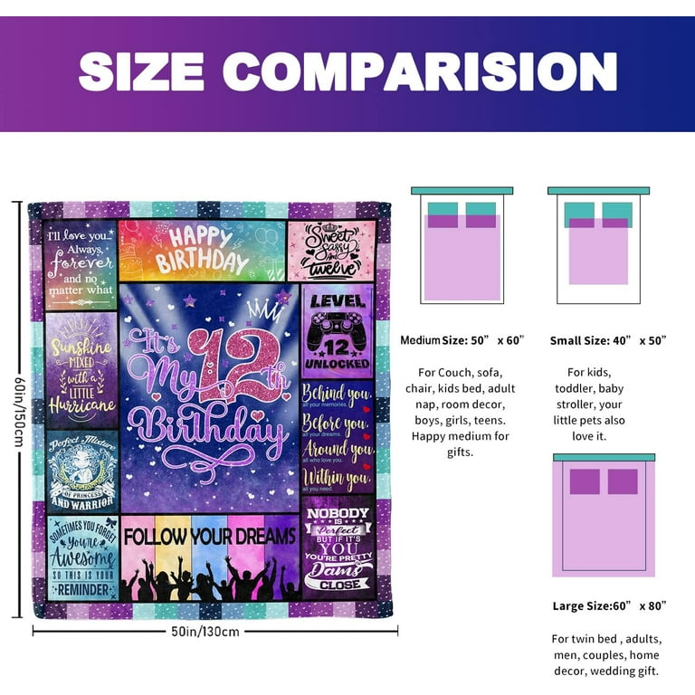 15 Year Old Girl Boy Gifts for Birthday, Gifts for 15 Year Old Girls Boys  60X50 Blanket, Quinceanera Gifts 15th Birthday Gift for Teen Girls Boys