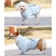 thumbnail image 4 of Zhuge Albornoz para perros, toalla de baño con capucha absorbente de microfibra de secado rápido, color blanco para cachorros, perros pequeños, medianos y grandes, gatos (L, cian claro), 4 of 5