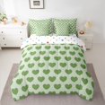 thumbnail image 2 of Homewish Boys Girls Green Love Heart Bedding Comforter Set 7-Piece,Dreamy Princess King Bedding Sets,Happy Valentine's Day Ultra Soft Bed Sheets,Lightweight Room Decor,Reversible, 2 of 8