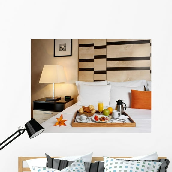 Tray with Breakfast Bed Wall Mural by Wallmonkeys Peel and Stick Graphic (48 in W x 37 in H) WM120455