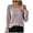 Pink, variant on HAiming Women's Ribbed Knit Shirts Solid Color Round Neck Long Sleeve Tops Fall Winter Casual Loose Pullover Blouse
