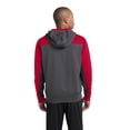 thumbnail image 2 of Sport-Tek ST249 Colorblock Tech Fleece 1/4-Zip Hooded Sweatshirt , Graphite Heather/ True Red, L, 2 of 2