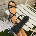thumbnail image 3 of THDHVS Flat Sandals for Women,Sandals Women,Women's Summer Strappy Flat Sandals Adjustable Casual Fisherman Sandal with Open Toe Slingback Sandals Black 5.5, 3 of 6