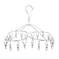 thumbnail image 2 of 1pc Multi Purpose Stainless Steel Clothes Hanger with Socks Clips for Drying Rack, 2 of 3
