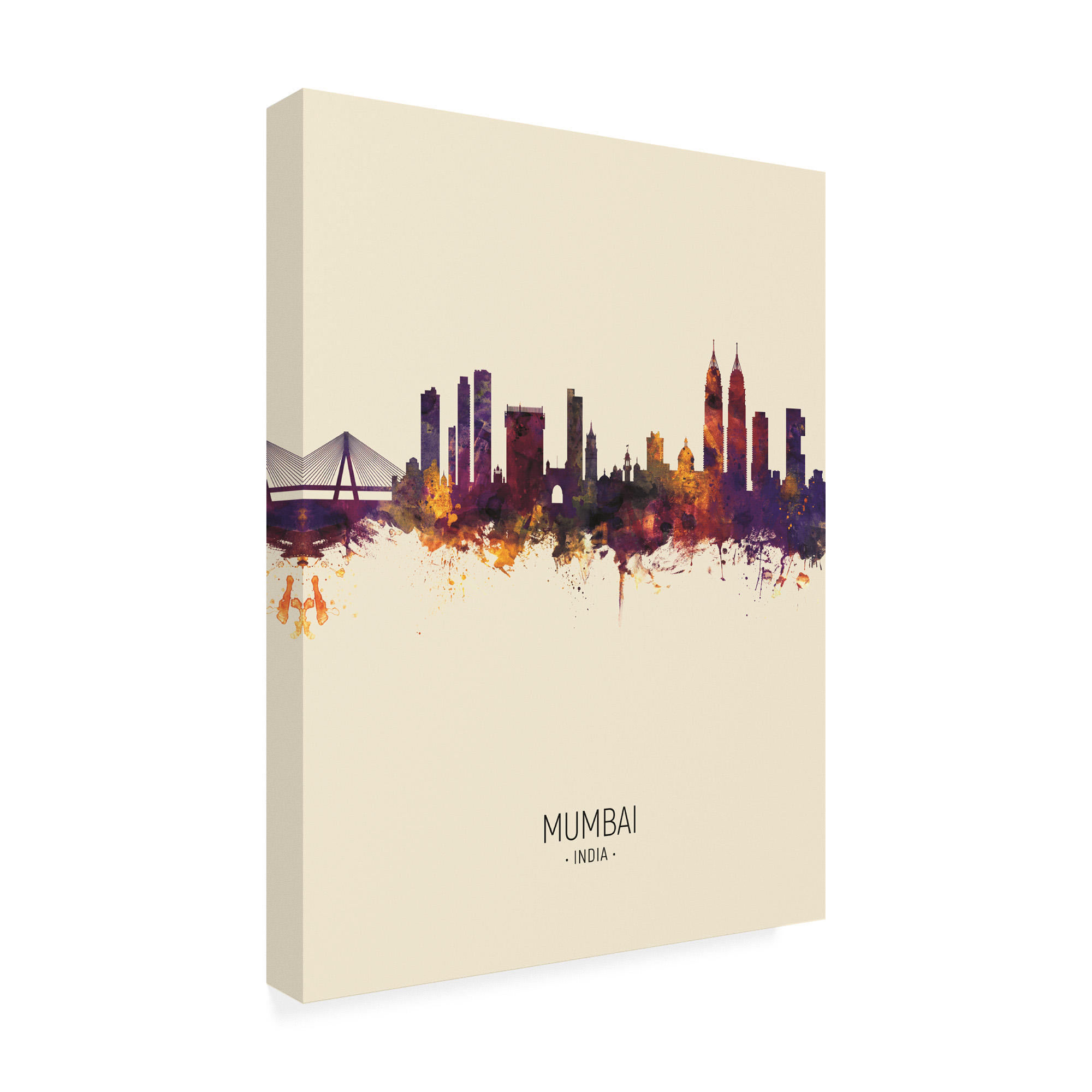 Trademark Fine Art 'Mumbai Skyline India Bombay Portrait III' Canvas Art by Michael Tompsett