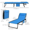 thumbnail image 3 of Outsunny Chaise Longue Pliante, Chaise de Bronzage Inclinable Rembourrée - Ensemble de 1, Bleu, 3 of 10