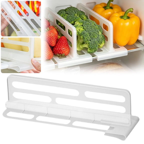 Freezer Dividers, Freezer Organization Rack with Adjustable Removable Dividers and Handles, Clear Refrigerator Organizer Bin for Frozen Foods, Lunch Meat, Cheese, Snacks and Pantry Storage