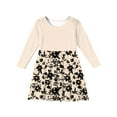 thumbnail image 5 of Abcomgle Girls Fall Dress Size Kids Casual A-Line Long Sleeve Girls T-Shirt Dresses Vintage Floral Print Crew Neck Girls Skater Dress Basic Swing Dresses for 4-14t Kids 9-10 Years,Khaki, 5 of 5