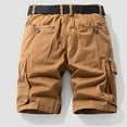 thumbnail image 3 of Mens Khaki Cargo Shorts, Classic Design, Multi - Pockets, Summer Daily & Outdoor Use, 3 of 5