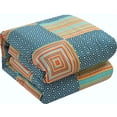 thumbnail image 4 of Nanshing Gian 7PC Reversible Solid/Geometric Comforter Set, Teal, King, 4 of 8