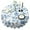 Blue Pioneer Flower-6, variant on Blue Pioneer Flower Round Tablecloth 60" X 60",Wrinkle Wipeable Table Cloth for Kitchen Dining Room Picnic Patio Party